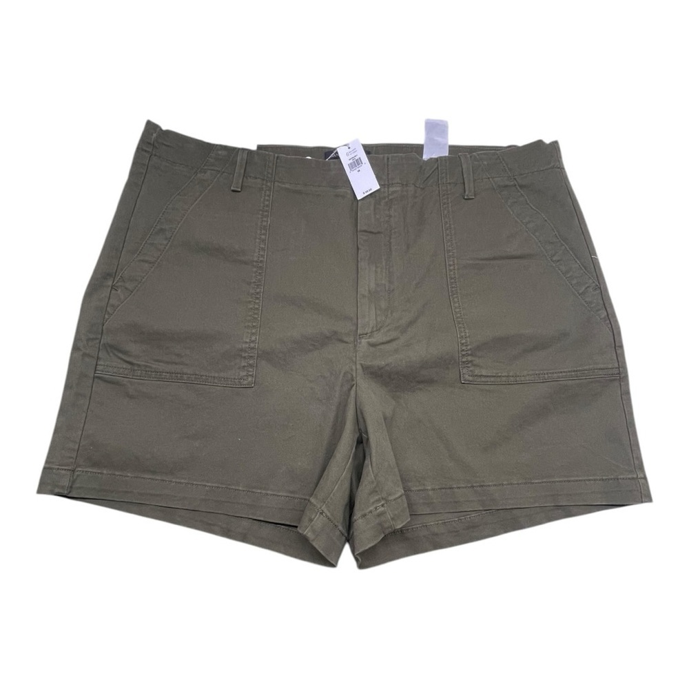 Banana Republic Women's AUTHENTIC CHINO UTILITY SHORT Green High Rise Size 18